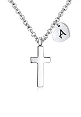 small catchy tiny cross heart letter necklaces for kids 